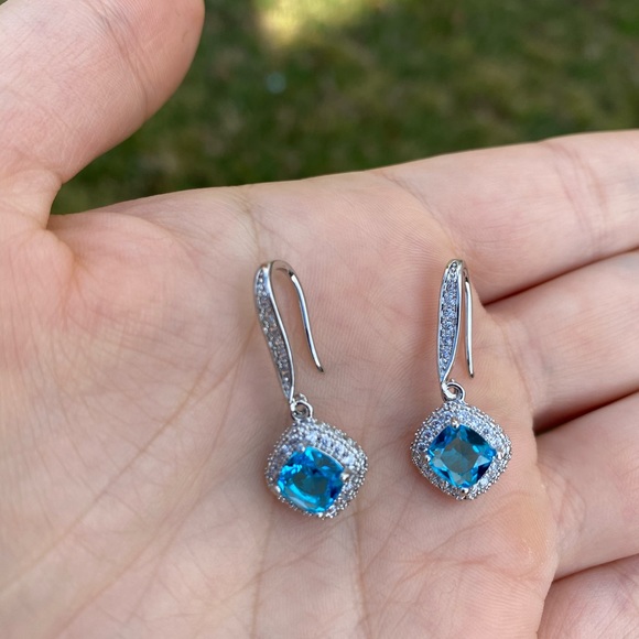 NEW Elegant 925 Silver Drop Earrings A Pair/set - Picture 4 of 5